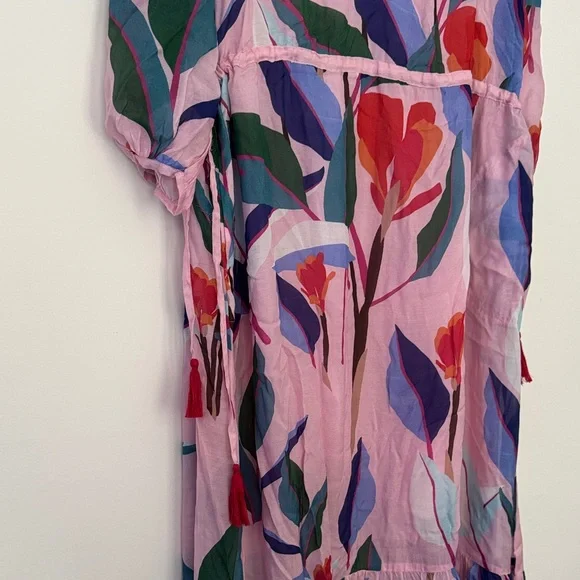 Oliphant Cinched Waist Tassel Dress - Botanica Pink - Picture 4 of 6